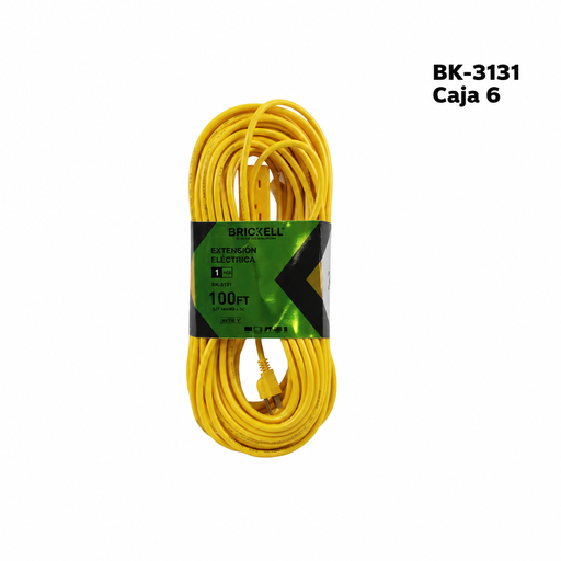 [BK-3131] Extension Electrica 100ft con 3 Conectores BRICKELL