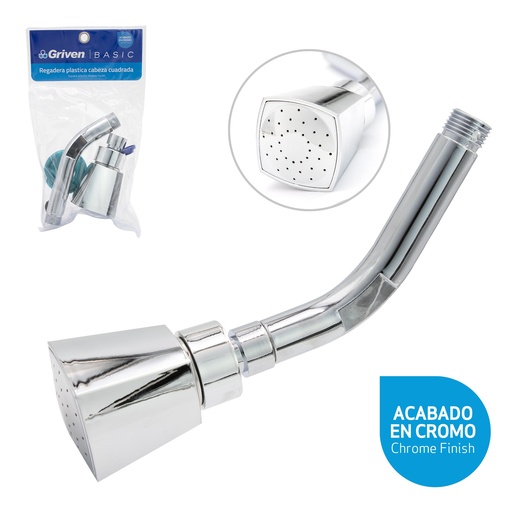 [GVB-HL-DP-19] Regadera Plastica Cabeza Cuadrada GRIVEN BASIC