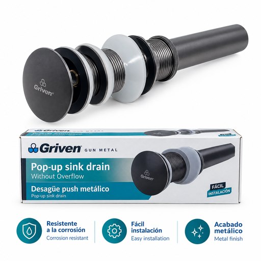[GV-QHL220A-W] Desague Push Sin Rebosadero GRIVEN