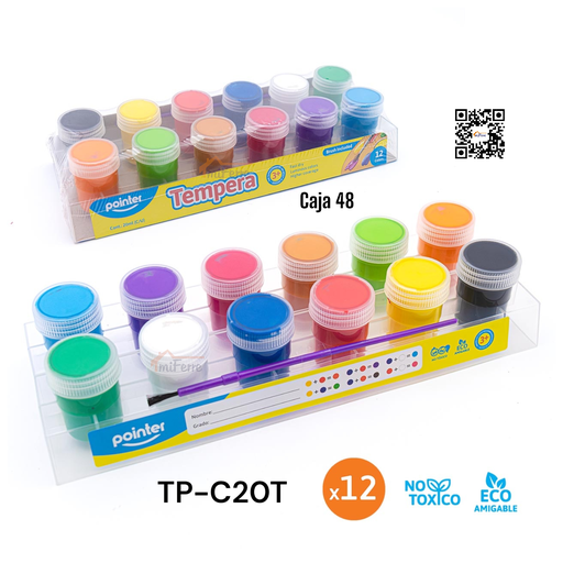 [TP-C20T] Tempera 12colores POINTER
