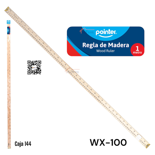 [WX-100] Regla de Madera 1m POINTER