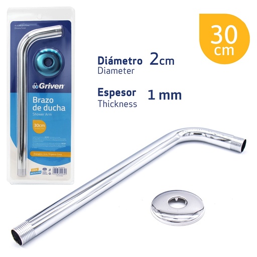 [A367-GRI0126] Brazo de Ducha 30cm GRIVEN