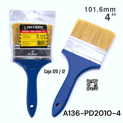 [A136-PD2010-4] Brocha Plastica 4" SECURITY 12pza