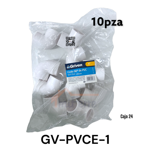 [GV-PVCE-1] Codo PVC GRIVEN 1" X 90 10pza