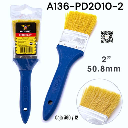 [A136-PD2010-2] Brocha Plastica 2" SECURITY 12pza