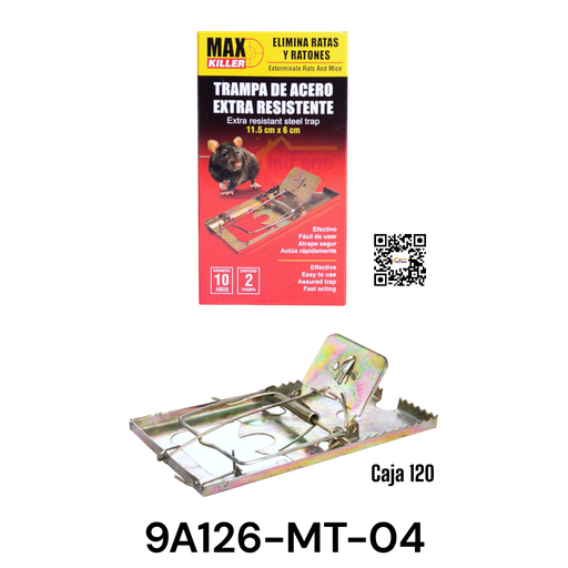 [9A126-MT-04] Trampa para Raton 11.5 X 6cm MAX KILLER