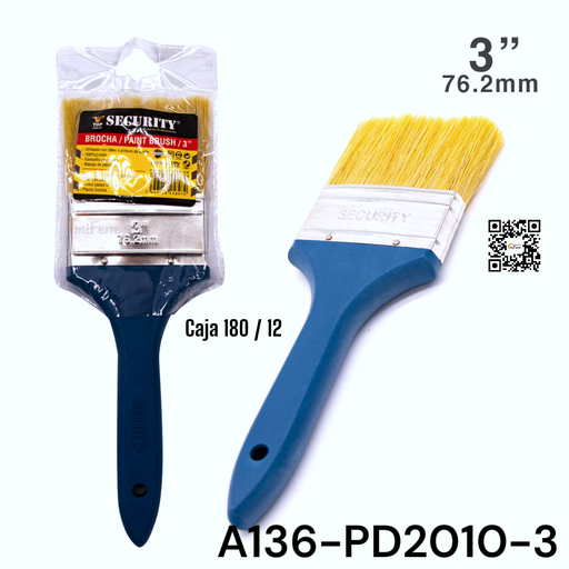 [A136-PD2010-3] Brocha Plastica 3" SECURITY 12pza