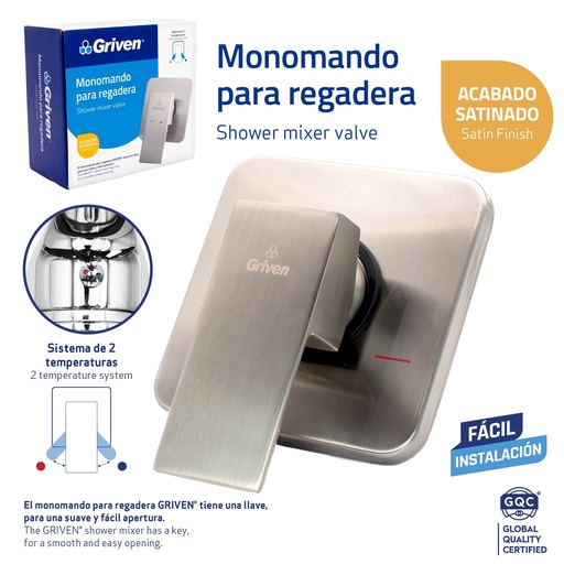 [GV-WSA-3] Monomando para Regadera GRIVEN