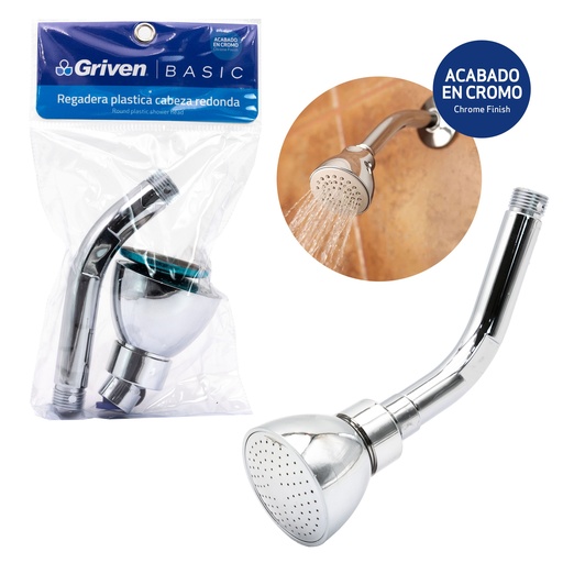 [GVB-HL-DP-21] Regadera Plastica Cabeza Redonda GRIVEN Basic