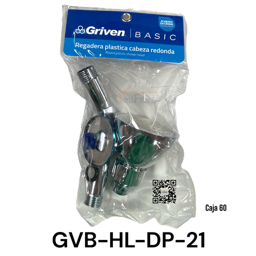 [GVB-HL-DP-21] Regadera Plastica Cabeza Redonda GRIVEN Basic