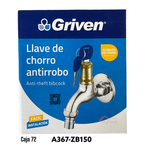 [A367-ZB150] Llave de Chorro Antirobo GRIVEN