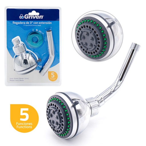 [A367-R508] Regadera de 3" con Extension GRIVEN