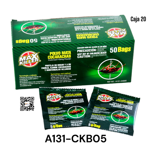 [A131-CKB05] Polvo Mata Cucarachas MAXKILLER 50pza