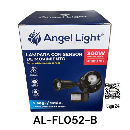 [AL-FL052-B] Lampara con Sensor de Movimiento 300W Negro ANGEL LIGHT