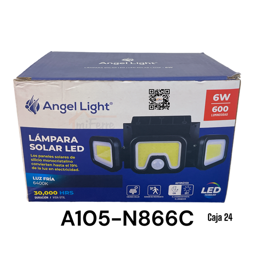 [A105-N866C] Lampara Solar Led 6W 6400K ANGEL LIGHT