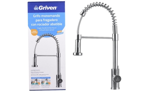 [A367-MY-8805-3-8] Grifo Monomando para Fregadero con Rociador Abatible GRIVEN