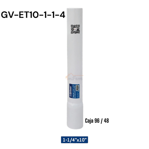[GV-ET10-1-1-4] Extension PVC 1-1/4 X 10" para Lavamano GRIVEN