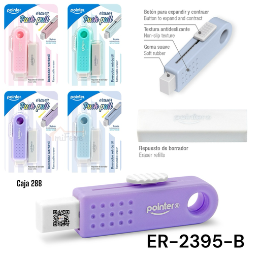 [ER-2395-B] Borrador Retractil con Repuesto POINTER