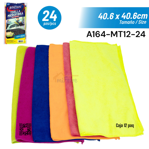 [A164-MT12-24] Toalla Microfibra 40.6 X 40.6cm 24pza MATRIX