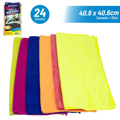 [A164-MT12-24] Toalla Microfibra 40.6 X 40.6cm 24pza MATRIX