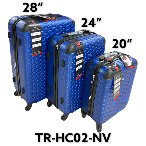 [TR-HC02-NV] Maletas de Viaje 3pza 20-24-28" Azul TR
