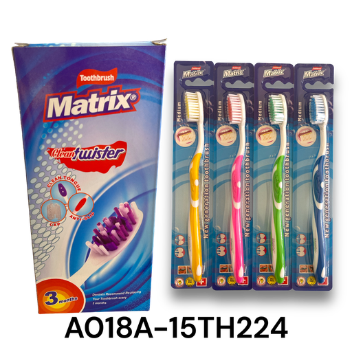 [A018A-15TH224] Cepillo Dental Clean Twister 12pza MATRIX