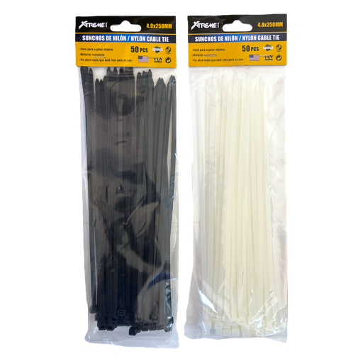 Sunchos Plasticos 10" X 4.8mm 50pza XTREME