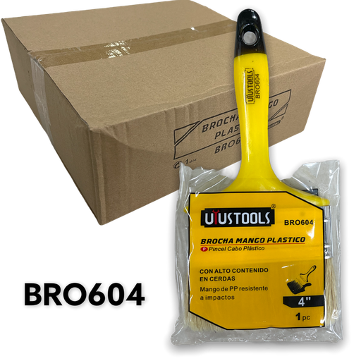[BRO604] Brocha Plastica 4" UYUSTOOLS 12pza