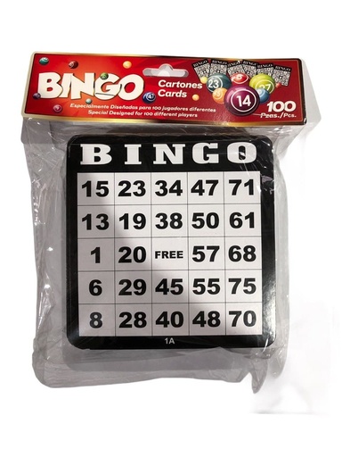 [A281-BIN100] Cartones de Bingo 100pza