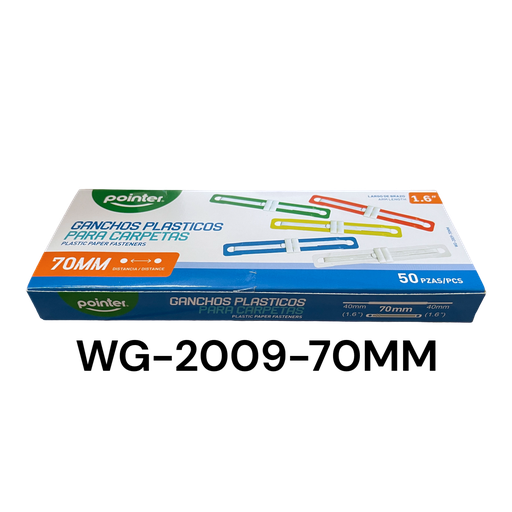 [WG-2009-70MM] Ganchos Plasticos para Carpetas 70mm 50pza POINTER
