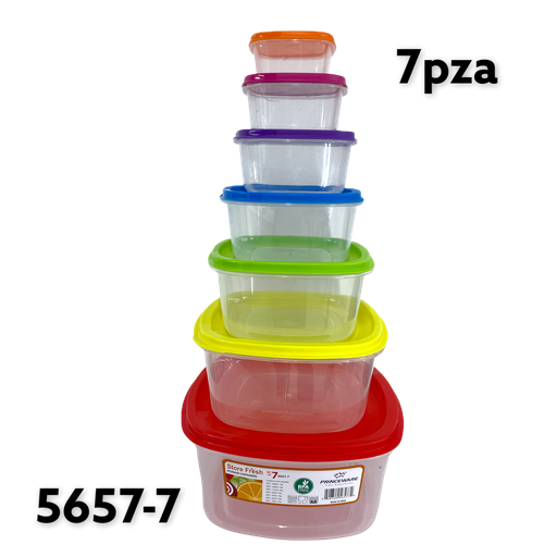 [5657-7] Envase Plastico 7pza PRINCEWARE