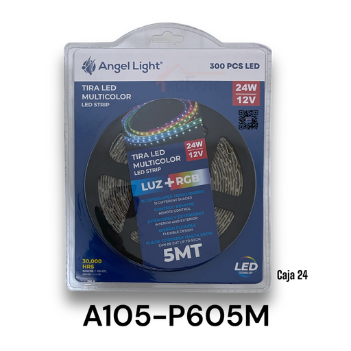 [A105-P605M] Tira Led Multicolor RGB 24W 5m ANGEL LIGHT