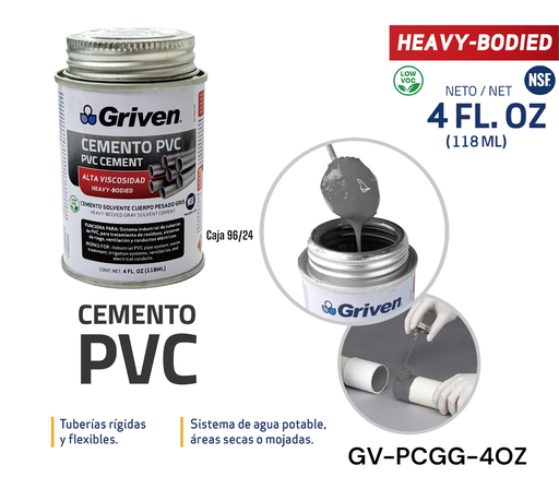 [GV-PCGG-4OZ] Pegamento PVC 4oz GRIVEN